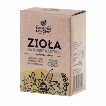 Zioła na dobry nastrój - Kombinat Konopny - 100 kapsułek, 500mg CBD