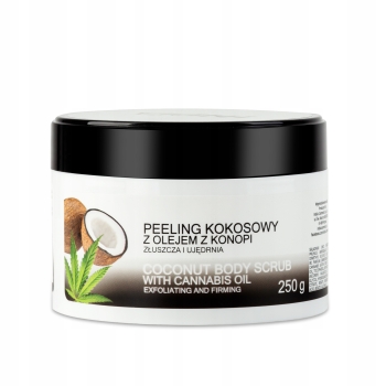 PEELING CUKROWY Z OLEJEM Z KONOPI DO CIAŁA KOKOSOWY 250G