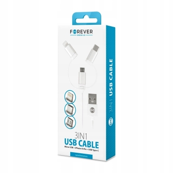 Kabel USB - Apple Lightning 3in1 1,5A Forever 1 m