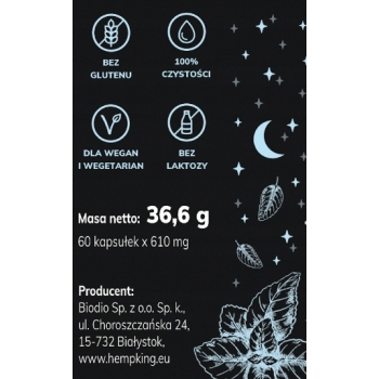 Suplement diety Hempking Good Sleep 60 kapsułek Dobry sen, CBD/CBN extrakt