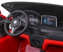BMW X6M XXL dla 2 dzieci Lakier Czerwony + Pilot + Ekoskóra + Pasy + Wolny Start + MP3 + LED