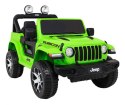 Jeep Wrangler Rubicon na akumulator dla dzieci Zielony + Pilot + Radio MP3 LED + Koła EVA