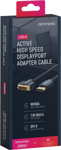 CLICKTRONIC Kabel DisplayPort DP - DVI-D (24+1) 2m CLICKTRONIC