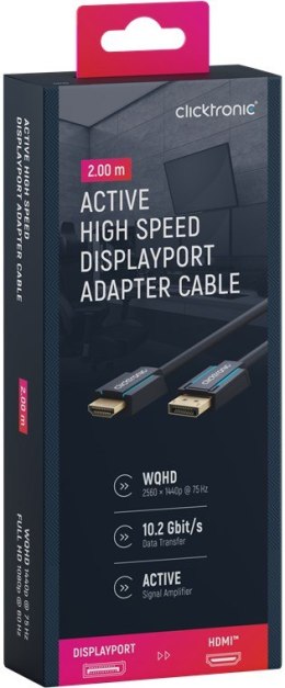 CLICKTRONIC Kabel DisplayPort DP - HDMI 2m CLICKTRONIC