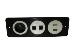Media Port SP171 1x230V,RJ45,RJ11,USB,HDMI czarny SPACETRONIK