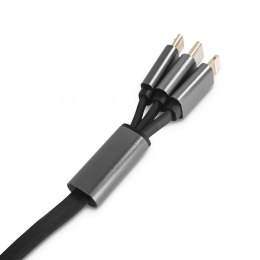 Kabel 3w1 USB-A > USB-C+Lightning+micro-USB 30cm LDNIO