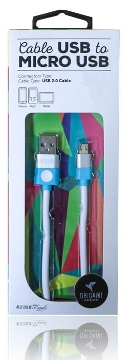 Kabel USB - microUSB 2.0 ORIGAMI 1m Biały LARK