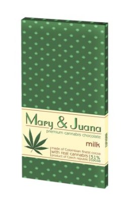 Czekolada mleczna Mary&Juana z łuskanym ziarnem konopi 80g - EUPHORIA