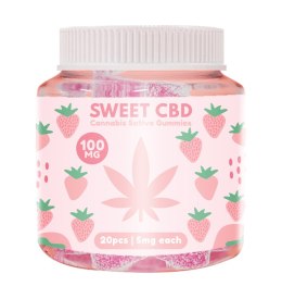 Żelki CBD - Sweet CBD 100 mg Sour Strawberry żelki o smaku truskawki