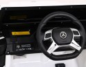 Mercedes G63 AMG Autko na akumulator Biały + Pilot + 6 kół EVA + Wolny Start + MP3 LED