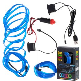 Oświetlenie ambientowe LED do samochodu / auta USB / 12V taśma 3m niebieska