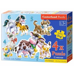 Puzzle 4w1 animals with babies