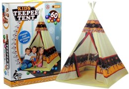 Namiot Tipi Indiański Dom Zabaw + 60 Piłek 155 cm