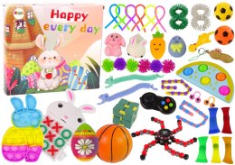 Zestaw Zabawek Wielkanocnych Fidget Toys Pop It Squishy Antystresowe 42 Elementy