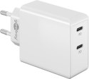 Ładowarka sieciowa 2x USB-C 36W PD Goobay BIAŁA Goobay