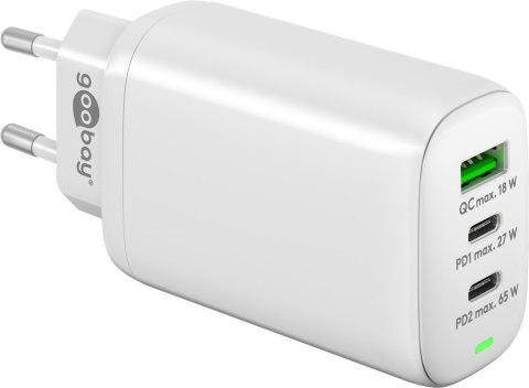 Ładowarka sieciowa 2x USB-C USB 65W Goobay BIAŁA Goobay