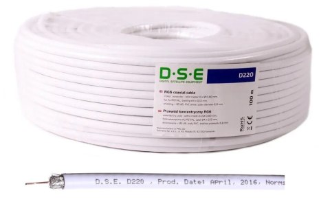 Kabel DSE D220 RG6 100m 0,80mm CU / 64x0,12mm PYCH