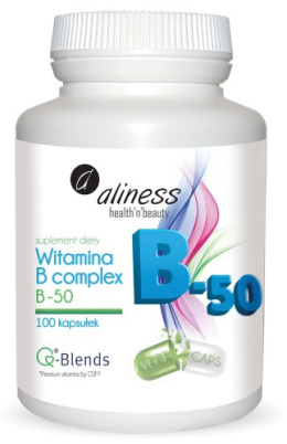 Aliness Witamina B-50 KOMPLEKS B1 B2 B3 B6 B12 VEGE