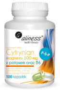 Cytrynian Magnezu 100 mg z potasem 150 mg oraz B6 x 100kapsułek VEGE Aliness