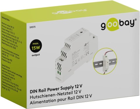 Zasilacz na szynę DIN Goobay 12V 1,25A 15W IP20 Goobay