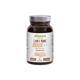 Lion's Mane (Soplówka jeżowata) 400 mg - 40% polisacharydów, 30% beta-glukanów - kapsułki Biowen
